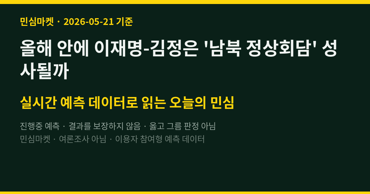 올해 안에 이재명-김정은 '남북 정상회담' 성사될까