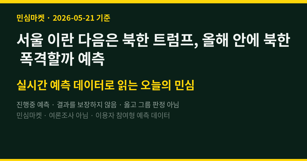 서울 이란 다음은 북한 트럼프, 올해 안에 북한 폭격할까 예측