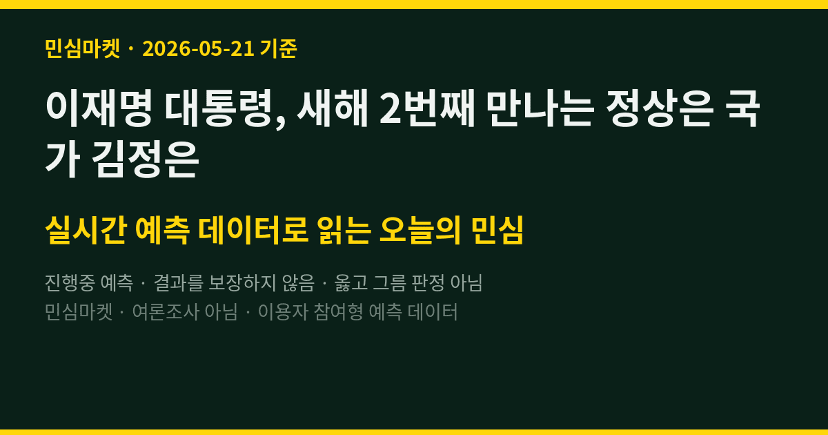 이재명 대통령, 새해 2번째 만나는 정상은 국가 김정은